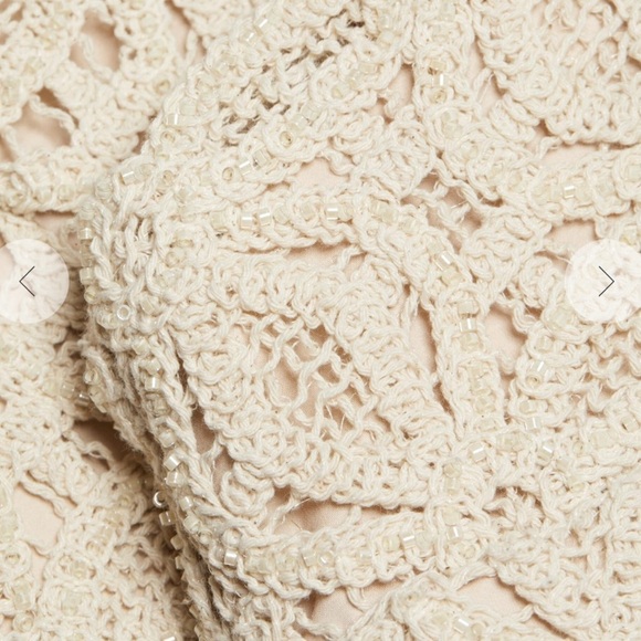 Milly Celeste Beaded Crochet Halter Dress | Natural/Tan | 10 - Picture 7 of 7